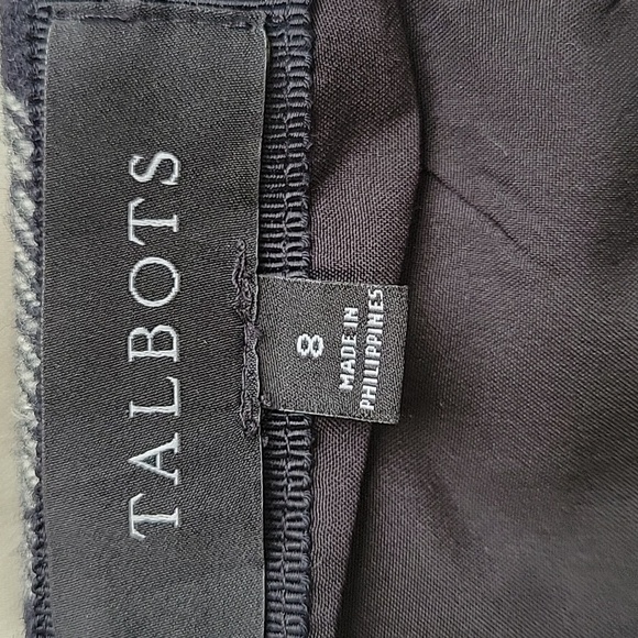 Talbots Womens Black White Fireplace Plaid A-Line Wool Blend Midi Skirt - Size 8 - Picture 6 of 7